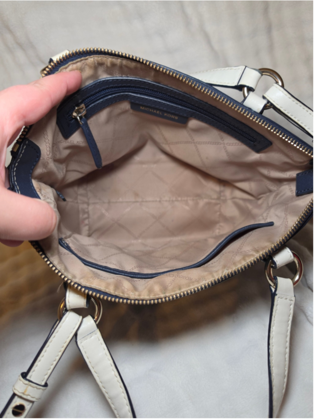 Michael Kors Satchel Bag Red, White, & Blue - Picture 4 of 8